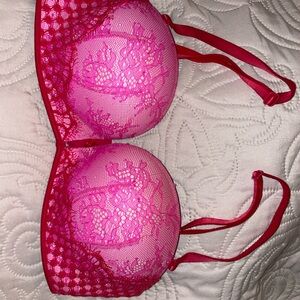 Victoria's Secret Lace Bra - Pink and Red